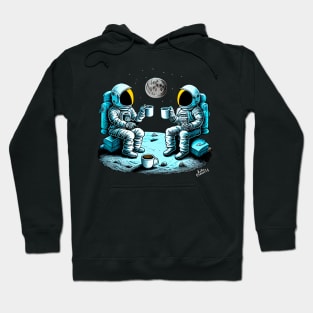 Astronauts drinking coffee in space Hoodie